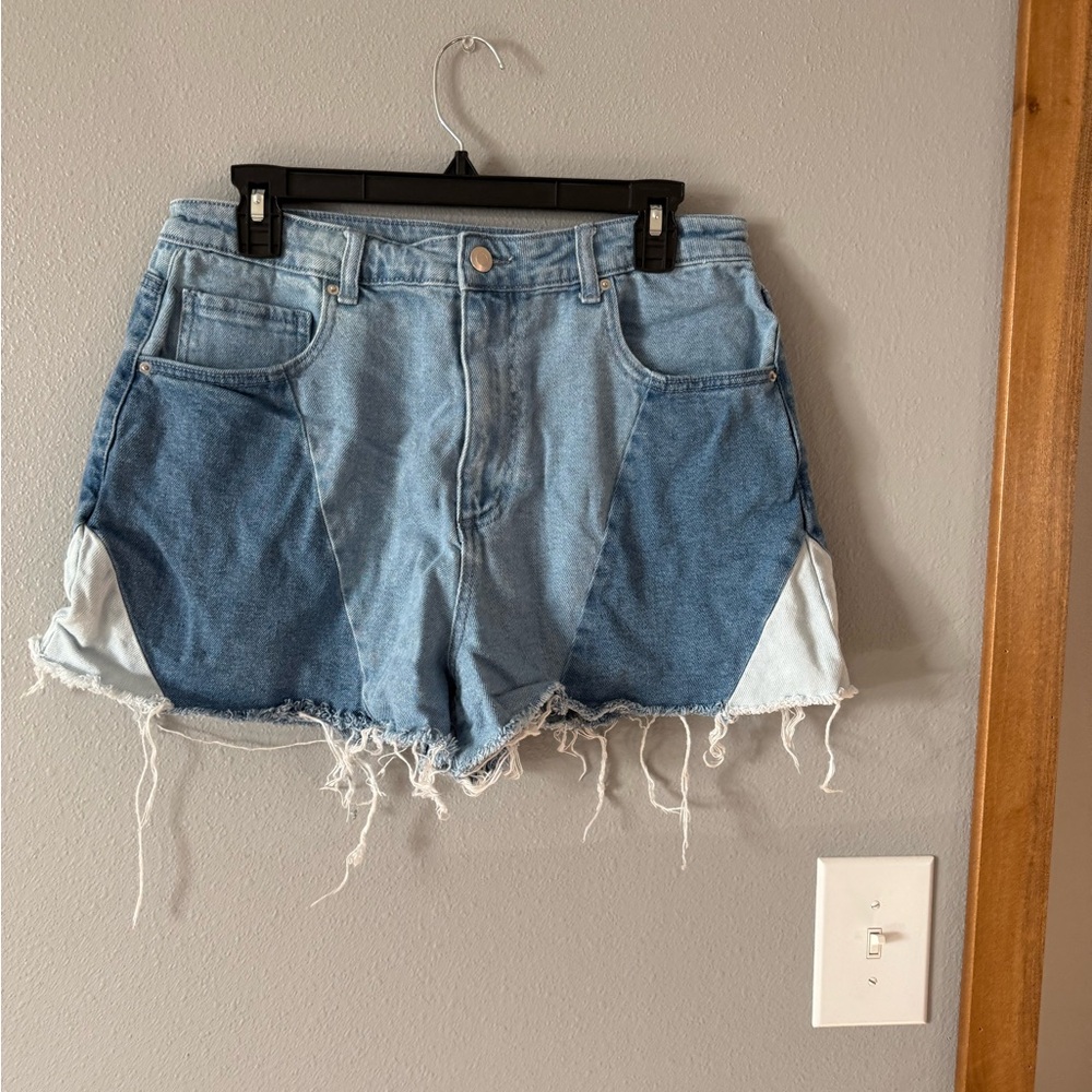 SO Blue Two-Tone Jean Shorts